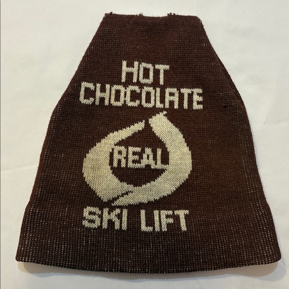 Vintage Knit Hot Chocolate Real Ski Lift Rolled Hem Beanie - Picture 3 of 8